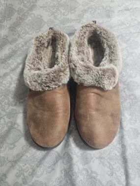 BOBS from Skechers Women's Tan Faux Fur-Lined Slip-On Slippers